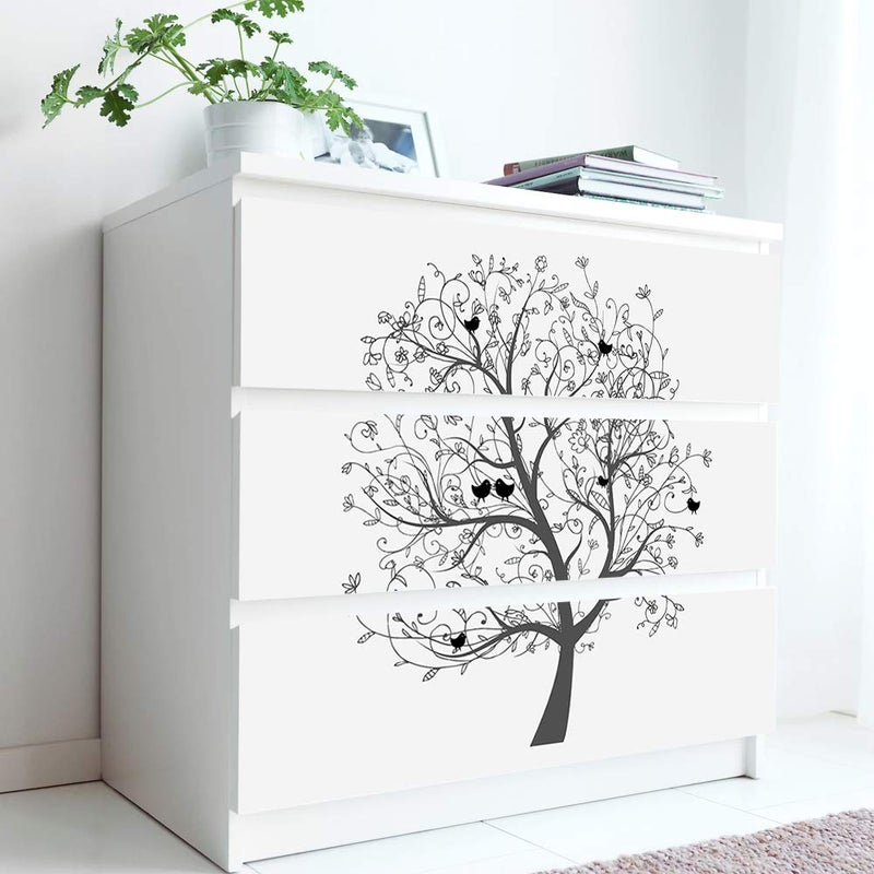 Alwayspon Self-Adhesive Dresser Sticker, Peel and Stick Furniture Stickers/Decals, Removable Furniture Skin (002, MALM)â€¦ - Image 2